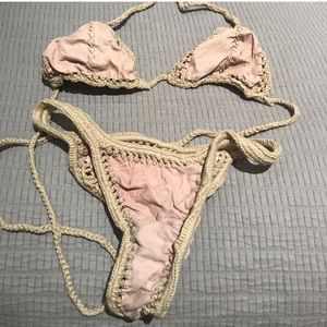 Vintage style leather bikini